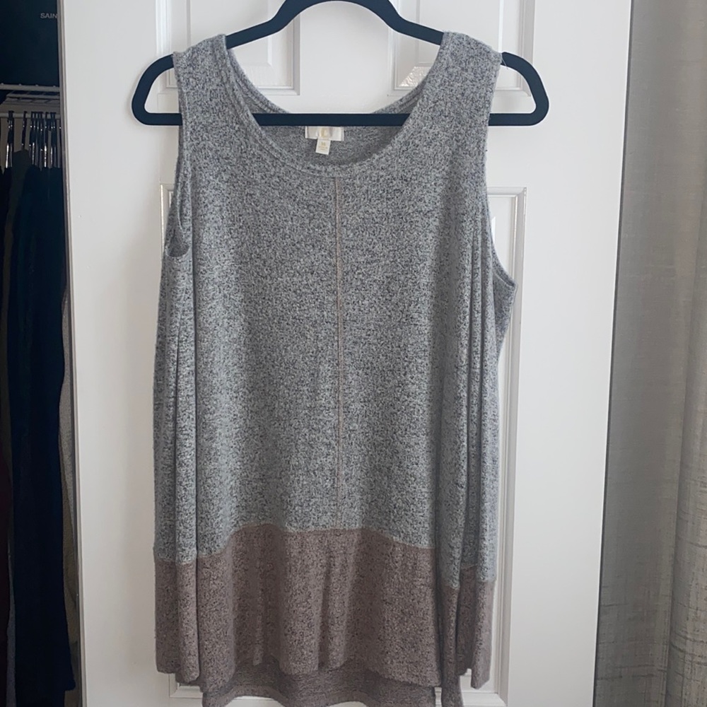 Charming Charlie Cold Shoulder color block sweater